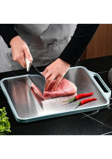 Liangmei Çift Taraflı Kesme Tahtası Paslanmaz Çelik Kesme -