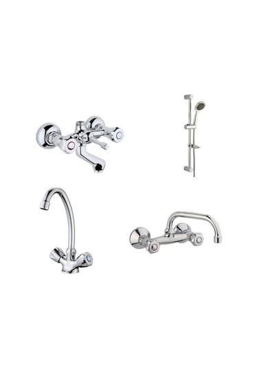 Erce Klasik Banyo Lavabo + Eviye Bataryası Sürgülduş Takımı