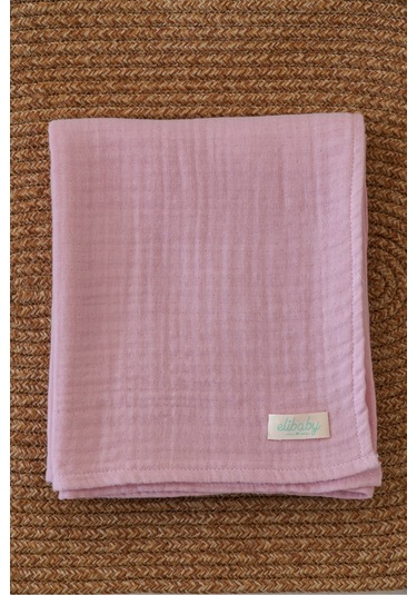 Organik Pamuk Ekstra Yumuşak 4 Katlı Müslin Battaniye Pudra Pembe 85x100 CM Pudra Pembe