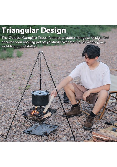 Ayrılabilir Açık Kamp Ateşi Tripod Şenlik Ateşi Raf,l-gümüş Gümüş Gümüş