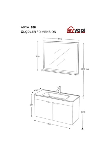 Biani Fix Arya 100 Cm Banyo Dolabı,Seramik Lavabolu, Aynalı,Lavabo Dahil,Mdf,Mat Beyaz Biani Fix Arya 100 Cm Banyo Dolabı,Seramik Lavabolu, Aynalı,Lavabo Dahil,Mdf,Mat Beyaz