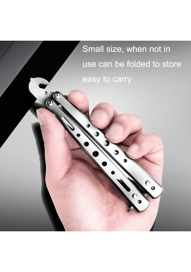 Emniyet Çekiçli Katlanır Taş Kaldırma Kancası Taşınabilir Araba Lastiği Temizleme Aleti Seti - Paslanmaz Çelik Renk