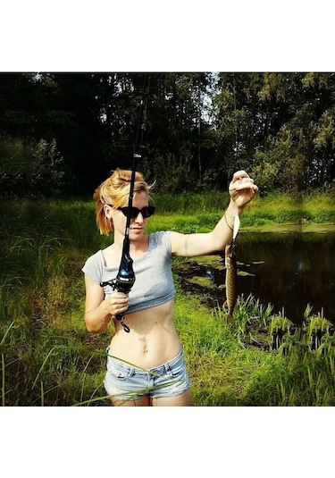 Shineyee 1.31m Çift Kollü Deniz Atma Kamışı - Geliştirilmiş Katlanabilir, Portatif Kısa Bölüm Tek Parça Olta Kamışı Çift Sap