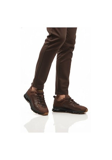 Kahve Bağcıklı Hakiki Deri Erkek Casual Ayakkabı 2623 M Kahverengi