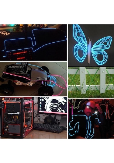 Kırmızı 1m/2m/3m/5m/10m Neon Işık Dans Partisi Dekor Işık Neon Led Lamba Esnek El Tel Halat Tüp Su Geçirmez Led Şerit 3m+battery Box Kırmızı