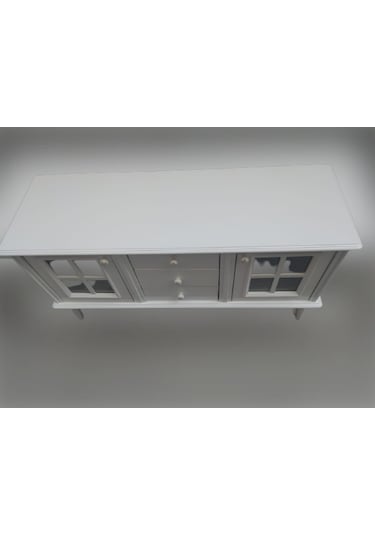 Bengimobilya Tv Sehpası Windovs Model Pencere Ahşap Kayın Torna Retro Ayak Bey