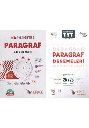 Limit Tyt Kronometre Deneme Ve Paragraf Soru Bankası Seti 2 Kitap