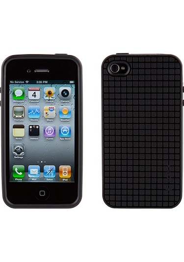 Speck Apple Uyumlu iPhone 4s/4 İle Pixelskin Hd Silikon Kılıf Siyah Siyah