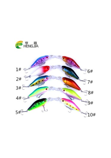10pc Hengjıa 8g Minnow Crankbaits 3d Gözler Plastik Wobbler Olta Takımı Ekipmanları