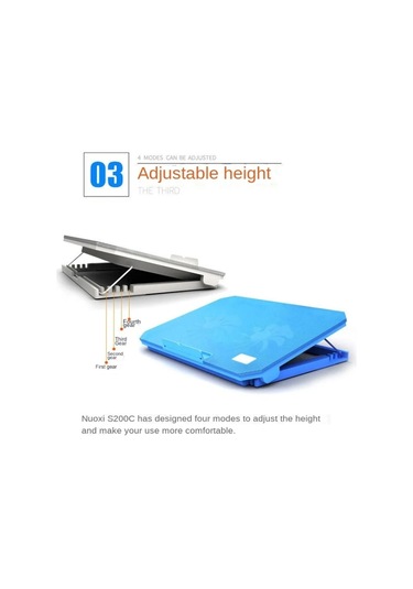 Nuoxi S200c Dizüstü Bilgisayar Sessiz Radyatör Çok Seviyeli Ayarlanabilir Metal Braket Taban Mavi
