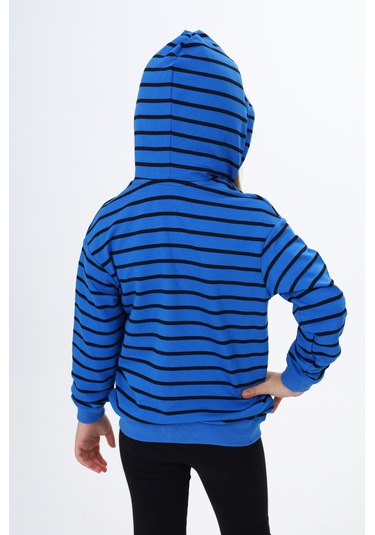 Toontoy Kız Çocuk Baskılı Hırka Saks Mavi