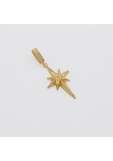 Ferizz Ajda Charm Çelik Altın Kaplama Kadın Kuzey Yıldızı Model-chr-103 Gold