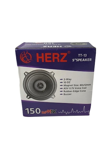 Herz 13Cm 150Watt Tweeterli Oto Hoparlör - 1Adet