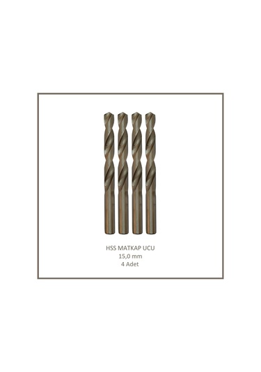 Hss Matkap Ucu 15 Mm, Metal, Ahşap, Plastik İçin 4 Adet