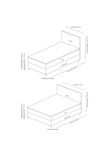 120x200 Safir Baza Başlık Pedli Yatak Seti