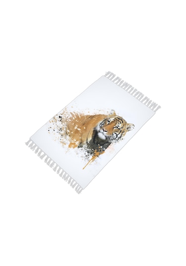 Zethome Tiger Banyo Paspas Ve Tek Kanat Duş Perdesi 1x180x200 Set Çok Renkli