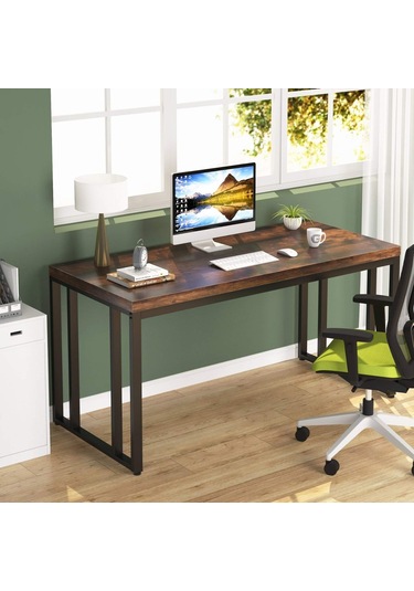 Zizuva Tasarım Ayaklı Çalışma Masası Ceviz - Siyah