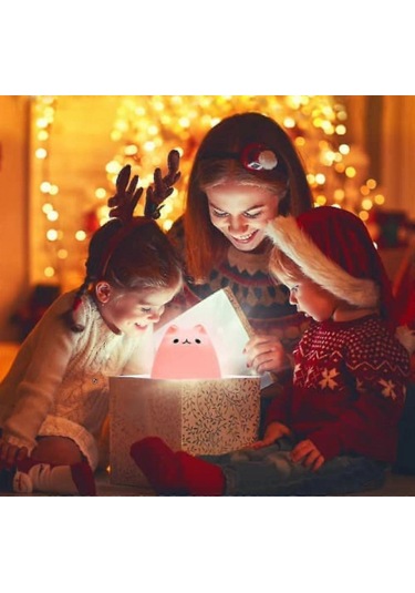 Gece Lambası, Çocuklar İçin Şarj Edilebilir Silikon Sevimli Çok Renkli