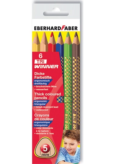 Eberhard Faber Tri Winner Üçgen Gövde Jumbo Boya Kalemi 6 Renk