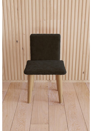 Fahrettin Küçük Çocuk Sandalyesi Çocuk Oturağı Ahşap Sandalye Montessori Sandalye Puflu Siyah Yumuşak Sandalye Siyah