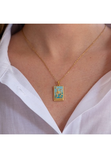 Çelik Kolye Akrep Burcu Renkli Tarot Model - K-138 Altın