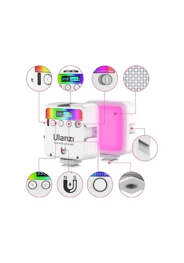 Electronıc Outlet Vl49 Video Ulanzı Taşınabilir Soğuk Rgb Led Led Kamera Işığı, Işığı Fotoğraf Aydınlatması, Aydınlatmalar Ayakkabılı 57782972 360 3 No Siyah