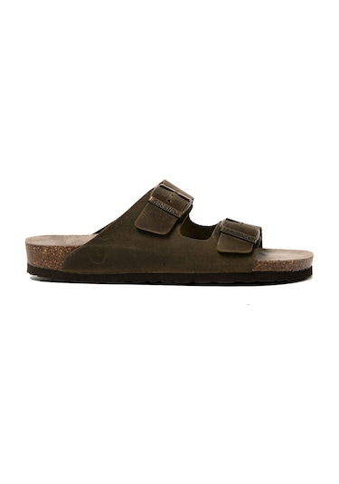 Terlik Erkek Hawaıı G105996 Genuins Oiled Leather Kaki Oiled Leather Kaki