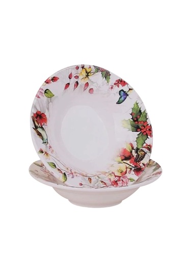 Dijital Baskılı 2'li Makarna Tabağı 26cm Çok Renkli