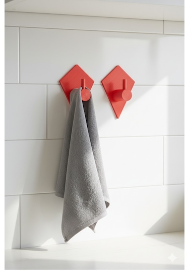 2 Li Askılık Kapı Arkası, Duvara Monte, Dayanıklı Malzeme, Yeşil 38 Yeşil