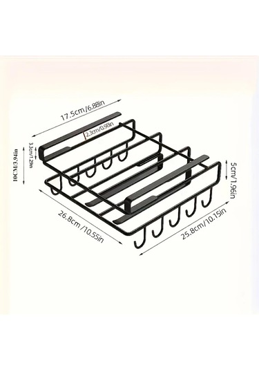 Honeybeeshop Siyah Mutfak Depolama Rafı Bardak Askılı Kesme Tahtası Kağıt Havlu Tutucu Ev Aşçıları İçin Siyah