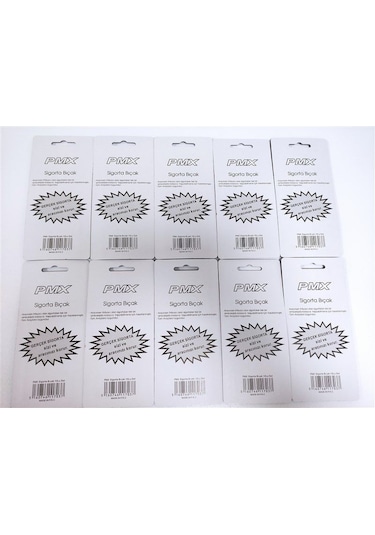 Pmx 10.Lu Paket Yassı Bıçak Sigorta 10.Lu
