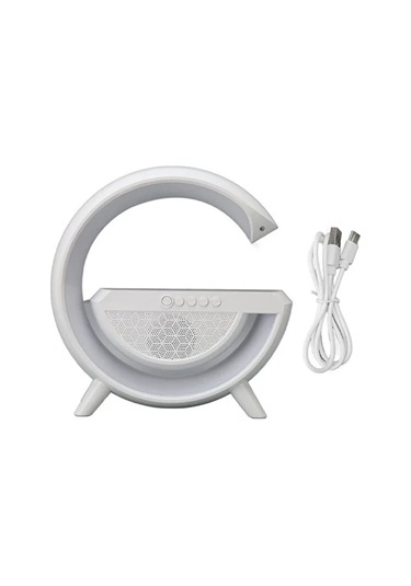 Rgb Işıklı Bluetooth Hoparlörlü Akıllı Masa Lambası Kablosuz Şarj Destekli Çok Fonksiyonlu Led Lamba