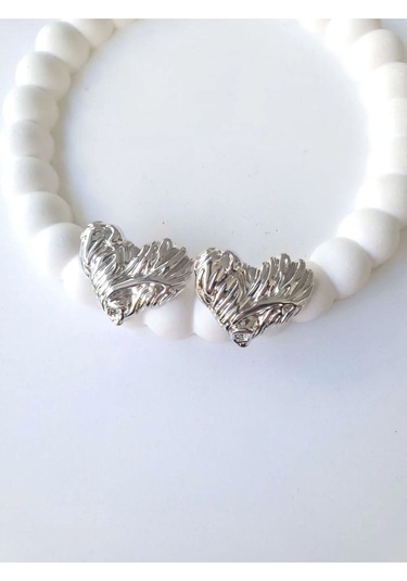 Çelik Silver Fashion Kalp Kadın Küpe Sevgililer Günü Hediyesi