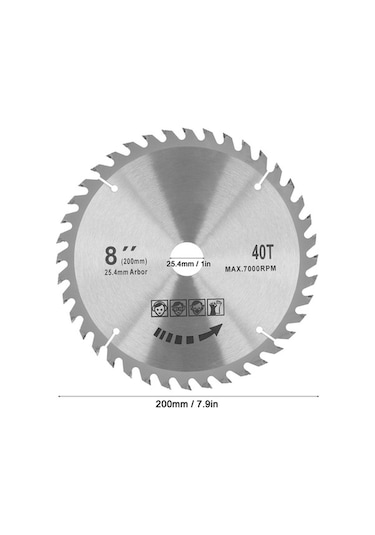 Besthome1 40 Dişli 200mm Paslanmaz Çelik Dairesel Testere Bıçağı - Hızlı Kesim İçin Mükemmel