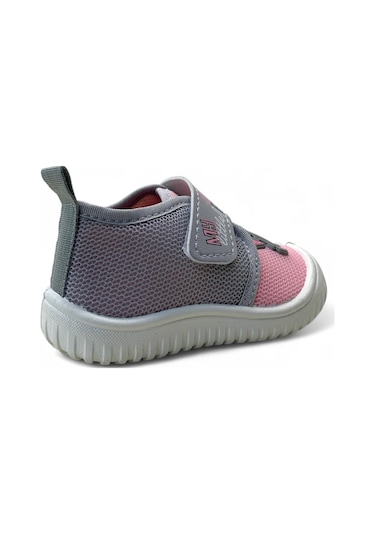 3448 Hafif Esnek Kız Bebek Panduf Gri/pembe