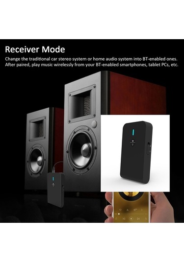 Pazly Bt-6 2'li 1 Arada Bluetooth 5.0 Verici-alıcı - Kablosuz Ses Adaptörü Tv, Araç, Kulaklık İçin