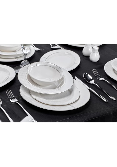 Taç Eliza Noya 53 Parça 12 Kişilik Yemek Takımı Platin