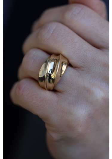 Yenigün Kuyumculuk 14 Ayar Altın Geniş Bombeli Şerit Yüzük Yzk25695