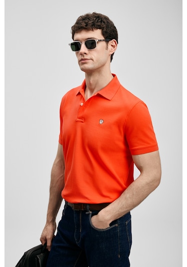 Lufian Laon Smart Erkek Polo Tişört Turuncu Turuncu 111040230100750