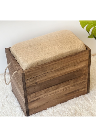 Weblonya Koltuk Puf Bank Ahşap Puf Sandalye Sandıklı Bank 5080