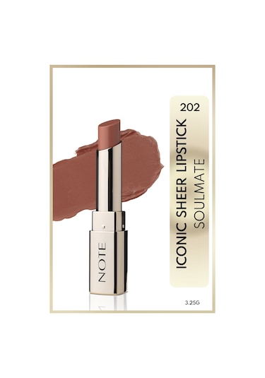 Note Cosmetics Iconic Sheer Lipstick Nemlendirici Parlak Ruj 202 Soulmate Nemlendirici Parlak Ruj - Nude 202