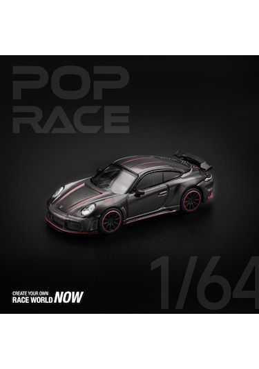 Pop Race 1/64 Porsche 992 Stinger Gtr Carbon Edition - Kırmızı Çizgili / Pr640192