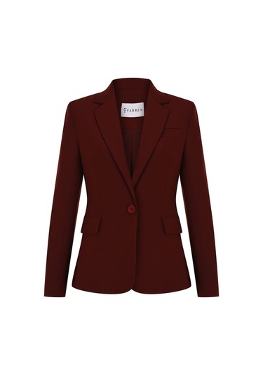 Kadın Klasik Kesim Blazer Ceket Frn6105 Bordo