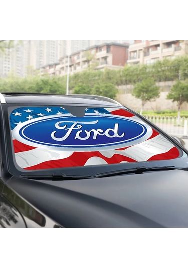 Goldenqian F-ford Mustang Otomatik Cam Güneş Gölge Kişiselleştirilmiş Resim Bloğu Uv Işınları Güneşlik Koruyucu Araba Güneşliği Z9