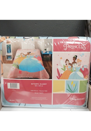 Kristal By Taç Lisanslı Tek Kişilik Çocuk Battaniye 160x220 -pri Pembe