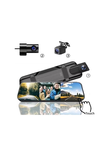 3 Kameralı Kayıt Yapan Dvr Dikiz Aynası