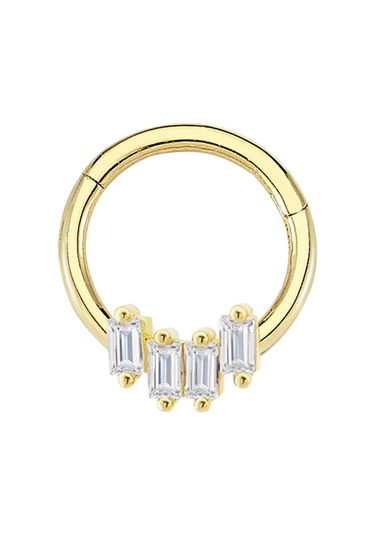 Altın Baget Taş Motif Halka Piercing As103pc Altınsepeti Sarı