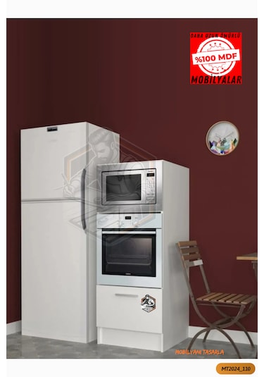 Tamamı Mdf Çok Amaçlı Tek Kapaklı Ankastre Ve Mini Fırın Dolabı