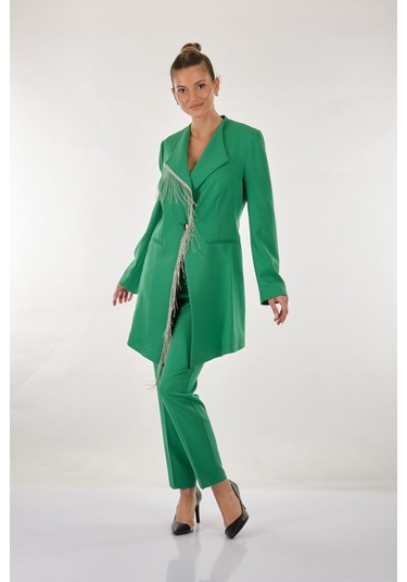 Miaruj Oversize Midi Kadın Ceket - Şık Ve Rahat Yeşil