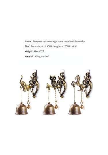 Pazly Eski Metal Çan Kapı Dükkâncı Iyi Şanslar Tokmağı Rüzgar Çanı Manyetik Duvar Asılı Süsleme Odası Bahçe Mağaza Ön Giriş Hediyesi Elefant